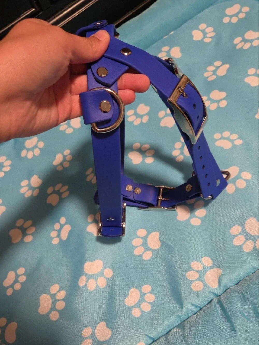 Blue Biothane Working Dog Harness